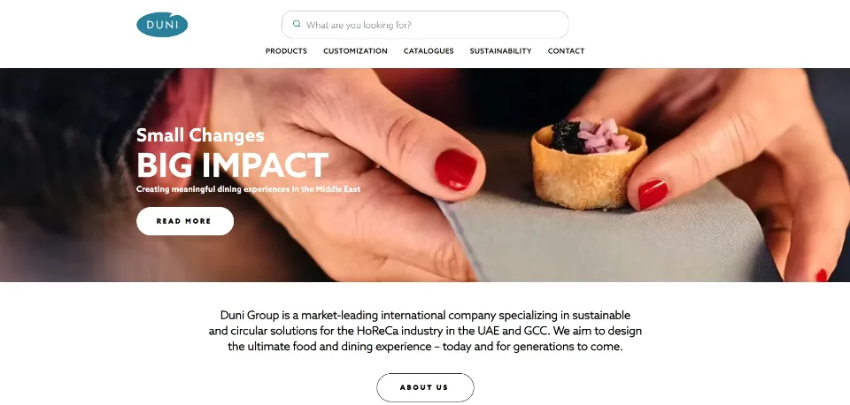 Duni Middle East website preview