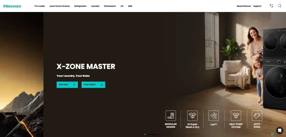 Hisense website preview