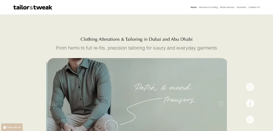 Tailor & Tweak website preview